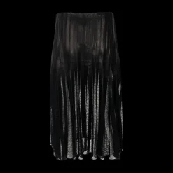 Alix Leather Strip & Lace Skirt