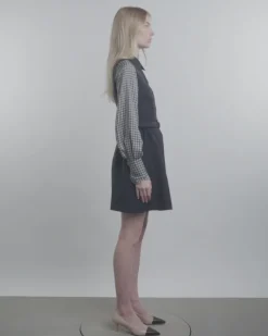 Belted Dress With Contrast Sleeves