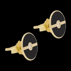 Black Large Discs Earrings