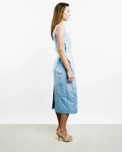 Buttoned Hip Pad Dress