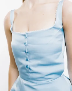 Buttoned Hip Pad Dress