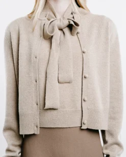Cashmere Shoulder Pad Cardigan