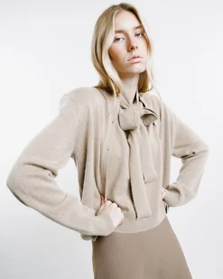 Cashmere Shoulder Pad Cardigan