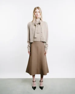 Cashmere Shoulder Pad Cardigan
