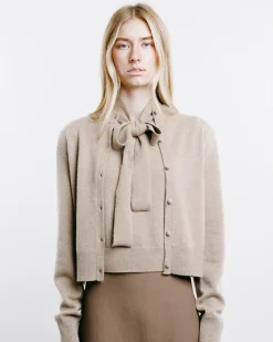 Cashmere Shoulder Pad Cardigan