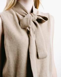 Cashmere Tie Sleeveless Tank