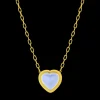 Chalcedony Cabochon Heart Necklace