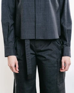 Cropped Glen Checked Pants