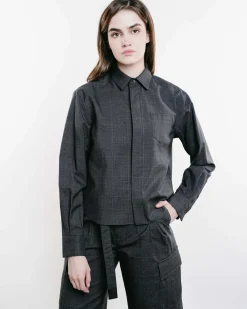 Cropped Glen Checked Pants