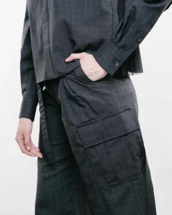 Cropped Glen Checked Pants