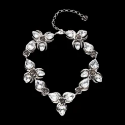 Crystal Flower Stud Necklace