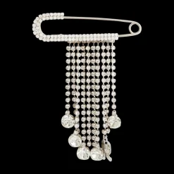Crystal-Embellished Safety Pin Bag Charm
