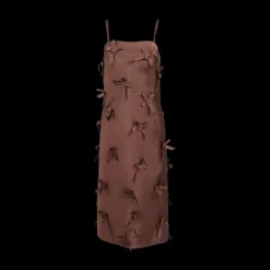 Embroidered Bows Midi Dress