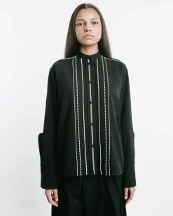 Embroidered Striped Shirt