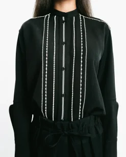 Embroidered Striped Shirt