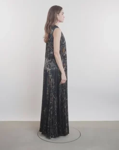 Floral Gathered & Pleated Dress