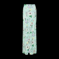 Floral Satin Maxi Skirt