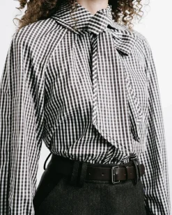 Gingham Bow-Tie Shirt