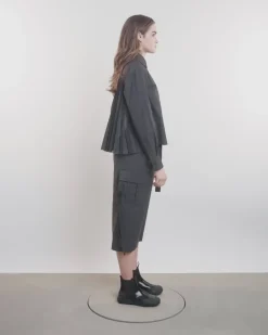 Glen Check Mixed Media Button-Up Shirt