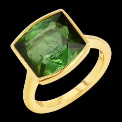 Green Tourmaline Bezel Ring
