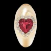 Heart Garnet Huggie (Single)