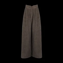 High-Waisted Herringbone Pants