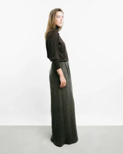 High-Waisted Herringbone Pants