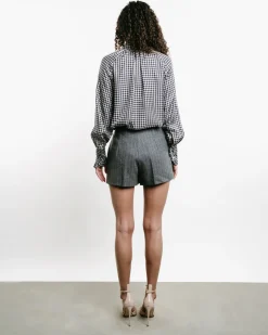 Houndstooth Bow-Tie Shirt