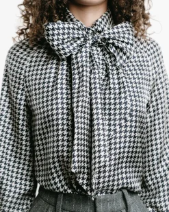 Houndstooth Bow-Tie Shirt