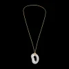 18K Gold Vermeil Crystal Pendant
