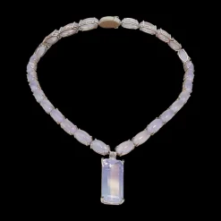 Lavender Waterfall Quartz & Diamond Necklace