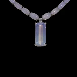 Lavender Waterfall Quartz & Diamond Necklace