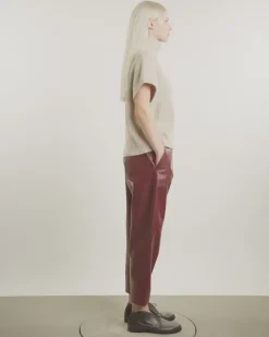 Leather Carrot Pants Rust