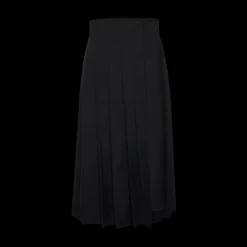 Long Pleated Wrap Skirt