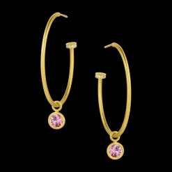 Malaya Garnet Round Bezel Earring Charms
