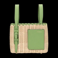 Micro Wicker Bucket Bag