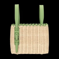 Micro Wicker Bucket Bag