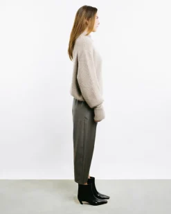 Mock-Neck Kimono Sweater