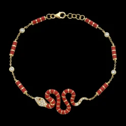 Nouvelle Serpent Red Enamel Bracelet