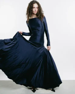 Paneled Jersey Maxi Dress