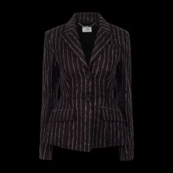 Pinstripe Single-Breasted Blazer