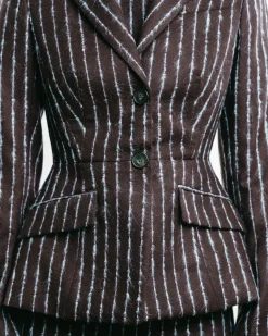 Pinstripe Single-Breasted Blazer