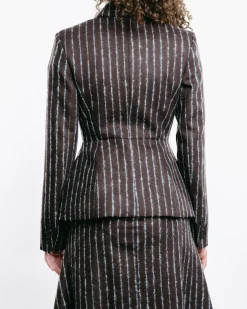 Pinstripe Single-Breasted Blazer