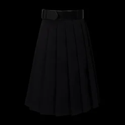 Pleated Midi Skirt With Belt