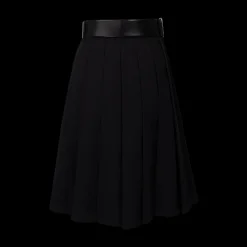 Pleated Midi Skirt With Belt