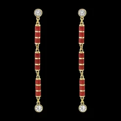 Red Enamel Drop Earrings