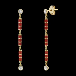 Red Enamel Drop Earrings