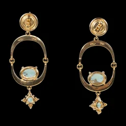 Sea of Tranquility Blue Apatite & Diamond Drop Earrings