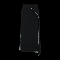 Sequined Black Midi Skirt