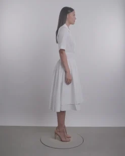 Short-Sleeved Belted Dress